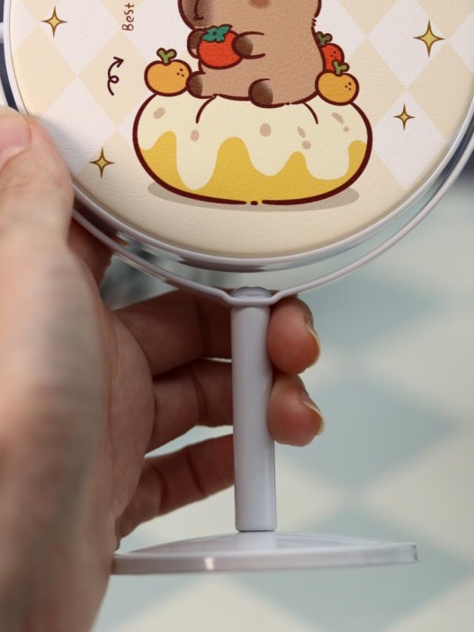 Зеркало настольное на ножке &quot;HappyBara&quot;, тыква (10,5*18 см) 