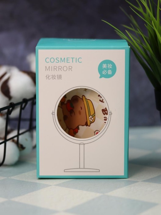 Зеркало настольное на ножке &quot;HappyBara&quot;, тыква (10,5*18 см) 