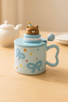 Кружка керамическая «Happy bear», blue (370 мл)