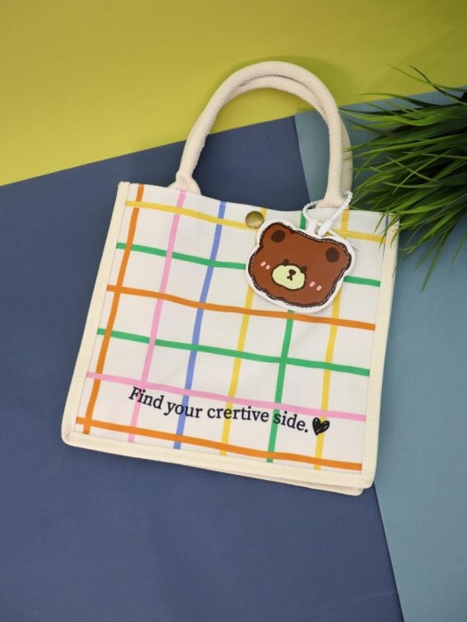 Сумка шоппер &quot;Bear&quot;, white (23.5*10*21 см) 