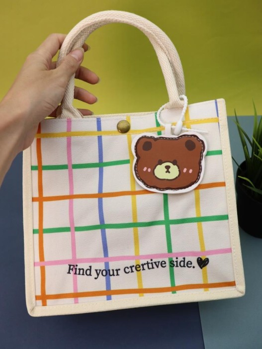 Сумка шоппер &quot;Bear&quot;, white (23.5*10*21 см) 