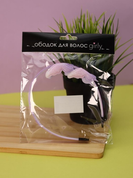 Ободок для волос GIRLY &quot;Butterflies&quot;, purple 