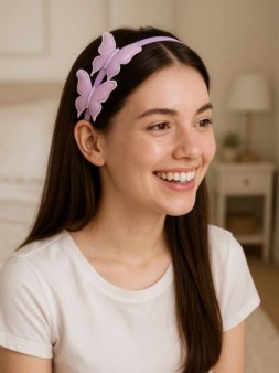 Ободок для волос GIRLY "Butterflies", purple