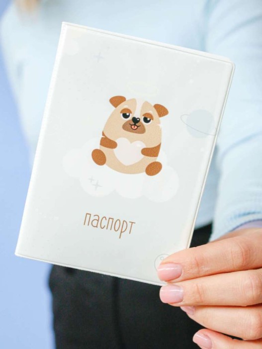 ОБЛОЖКА ДЛЯ ПАСПОРТА «Space dog», плотность 600 мкм 