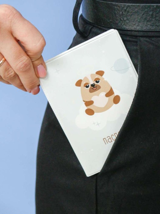 ОБЛОЖКА ДЛЯ ПАСПОРТА «Space dog», плотность 600 мкм 