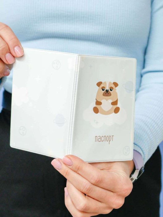 ОБЛОЖКА ДЛЯ ПАСПОРТА «Space dog», плотность 600 мкм 