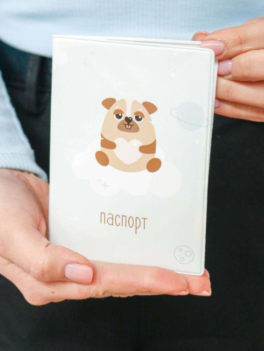 ОБЛОЖКА ДЛЯ ПАСПОРТА «Space dog», плотность 600 мкм 