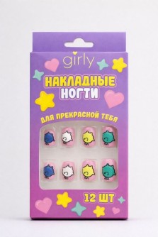 Накладные ногти GIRLY "Птица", 12 шт., с клеевыми пластинами
