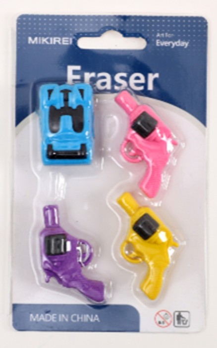 Ластики "Gun", 4 шт. в наборе 