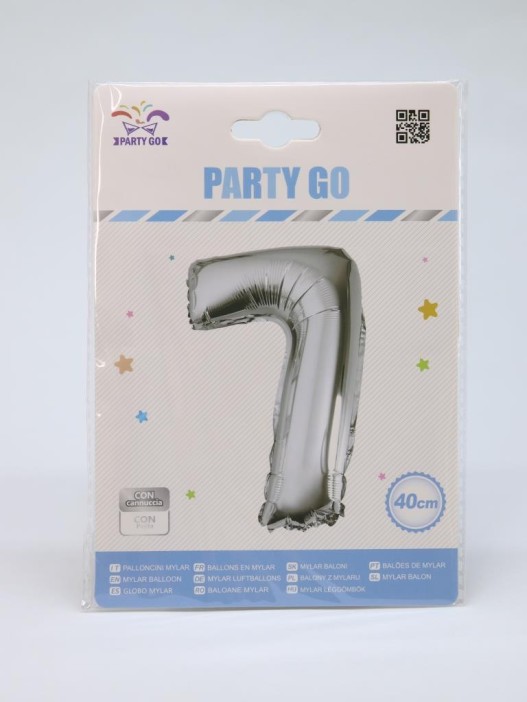 Шар фольгированный &quot;Milestone moments&quot; цифра 7, хром (40 см) 