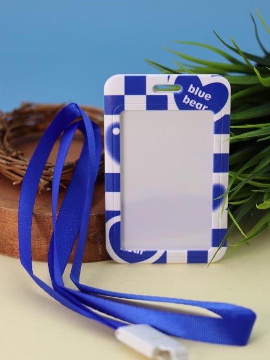 Футляр для карт на ленте &quot;Blue bear&quot;, heart 