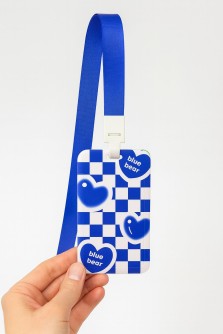 Футляр для карт на ленте "Blue bear", heart