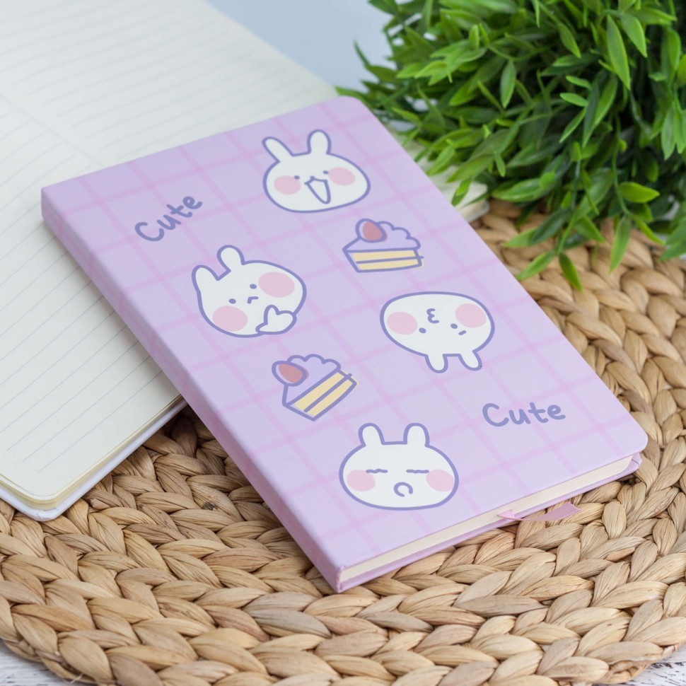 Блокнот (A5) "Cell cute rabbit", pink (14.5*21)
