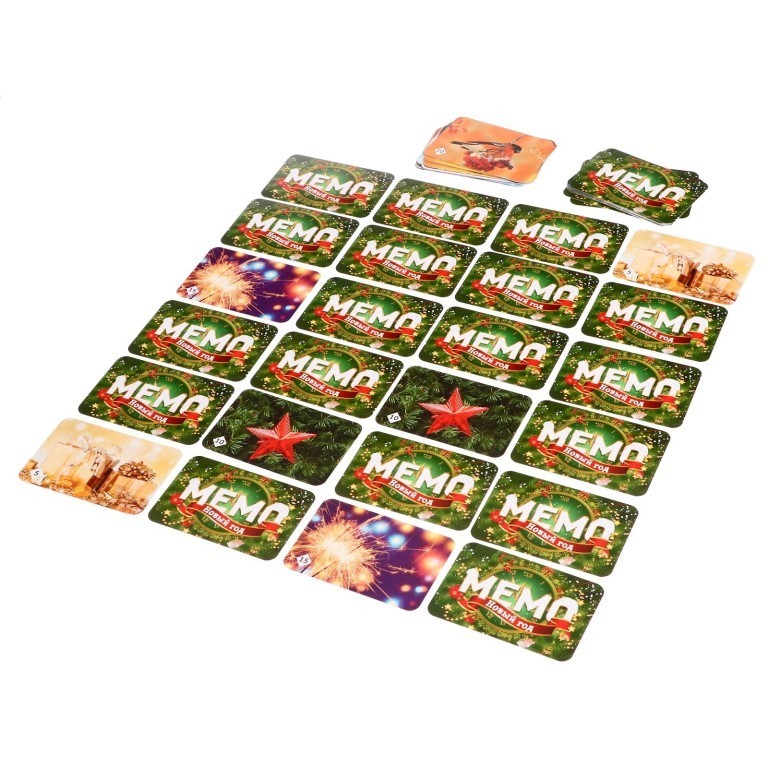 Мемо "Новый год" + подвес на елку в комплекте (50 карточек)