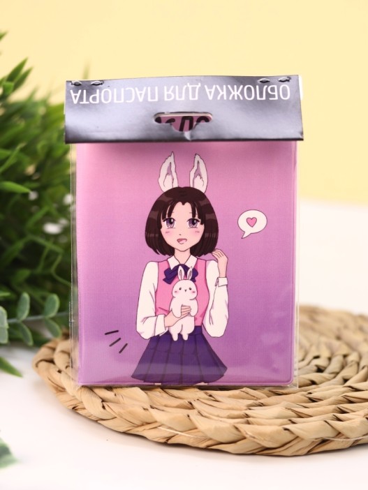 ОБЛОЖКА ДЛЯ ПАСПОРТА АНИМЕ «Love bunny girl», плотность 600 мкм 