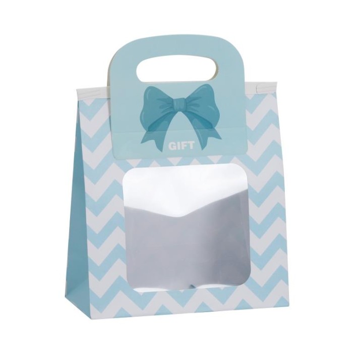 Пакет подарочный «Bag with a window», blue (17*18,5*8) 