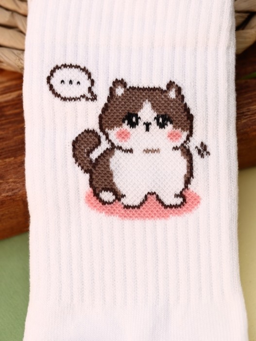 Носки женские Аниме «Cute cat», р. 35-40, белый 