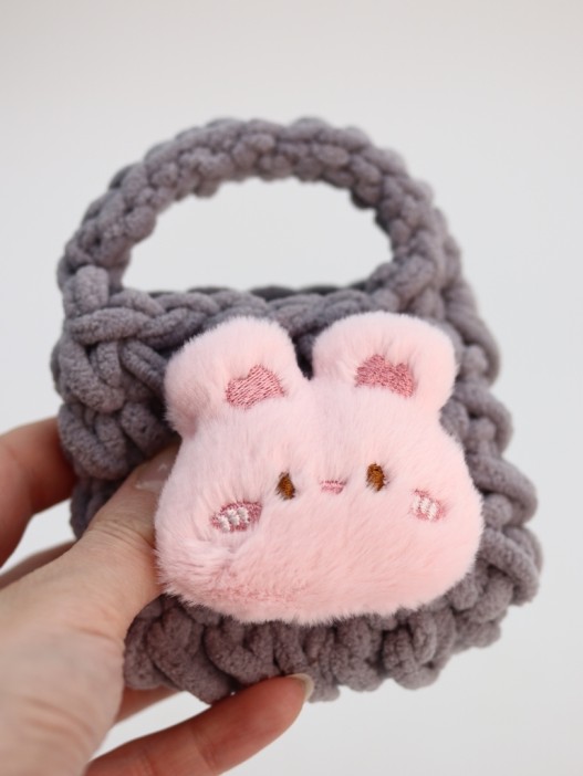 Сумочка для наушников &quot;Bunny&quot;, grey (11.5*9.5 см) 