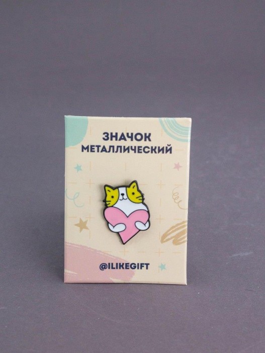 Значок металлический iLikeGift &quot;Cat and love&quot; 