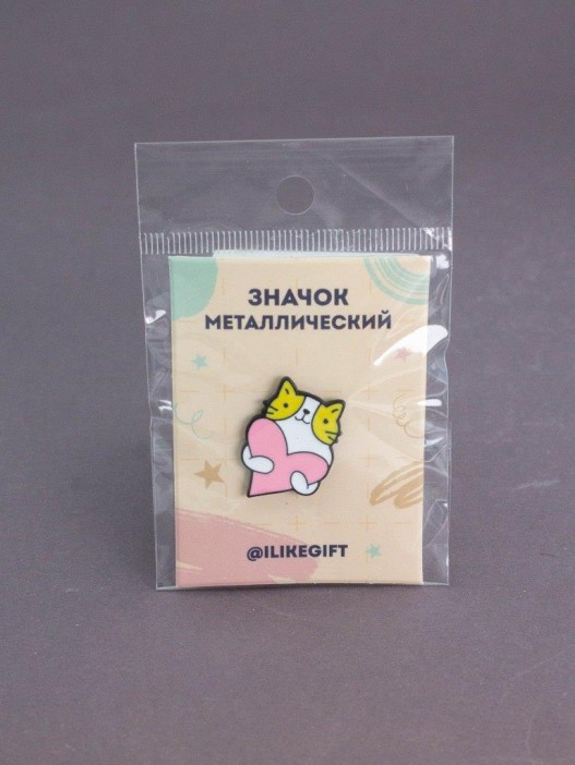 Значок металлический iLikeGift &quot;Cat and love&quot; 