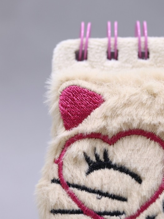 Блокнот плюшевый «Heart Glasses pink», cat (13*10 см) 