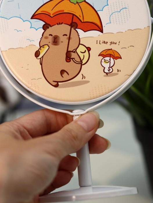 Зеркало настольное на ножке &quot;HappyBara&quot;, пляж (10,5*18 см) 