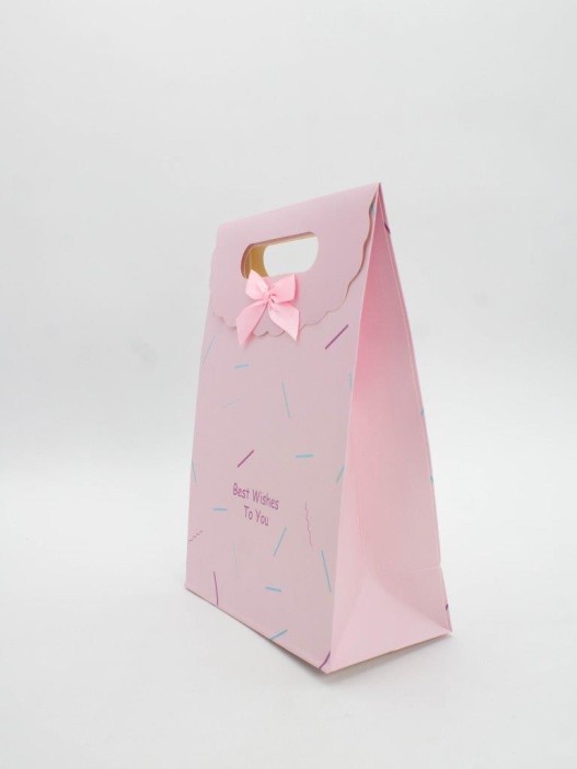 Пакет подарочный (M) &quot;Colorful serpentine&quot;, pink M 