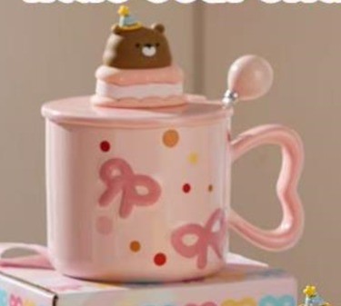 Кружка керамическая «Cute bear», pink (370 мл) 