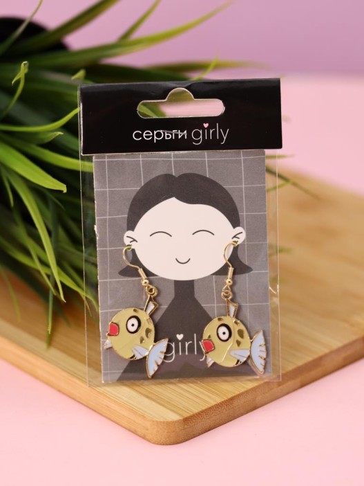 Серьги GIRLY &quot;Round fish&quot; 