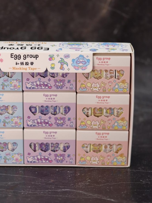 Набор декоративного скотча 4 шт. "Egg group", mix, шоу-бокс 12 шт. 