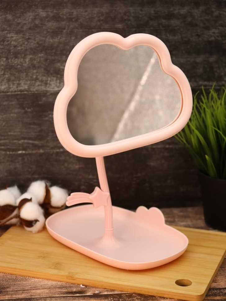 Зеркало настольное GIRLY "Большое облако", розовое