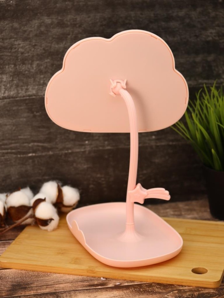 Зеркало настольное GIRLY "Большое облако", розовое