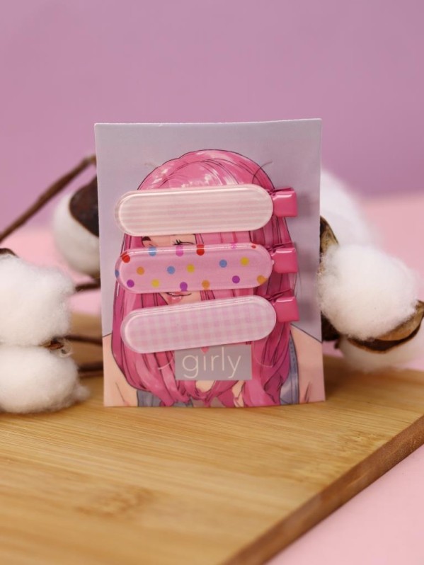 Заколка для волос GIRLY "Нежные узоры", розовый