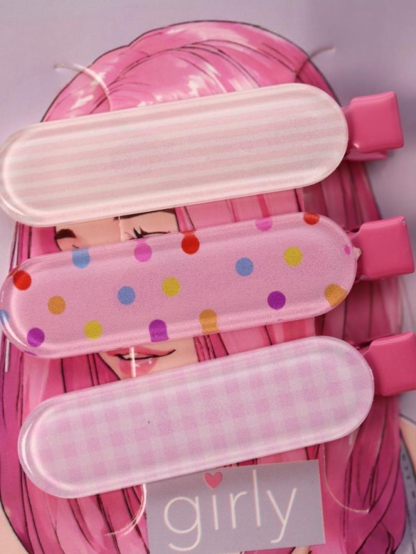 Заколка для волос GIRLY "Нежные узоры", розовый