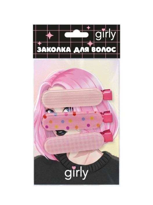 Заколка для волос GIRLY "Нежные узоры", розовый 