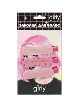 Заколка для волос GIRLY "Нежные узоры", розовый