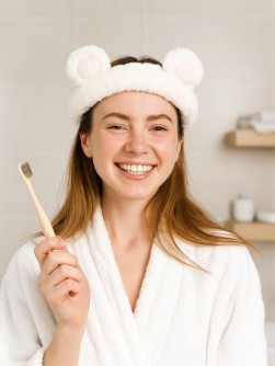 Повязка на голову GIRLY "Плюшевые ушки", белая