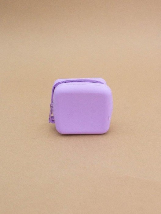 Кошелек силиконовый фиолетовый 6*6 см 