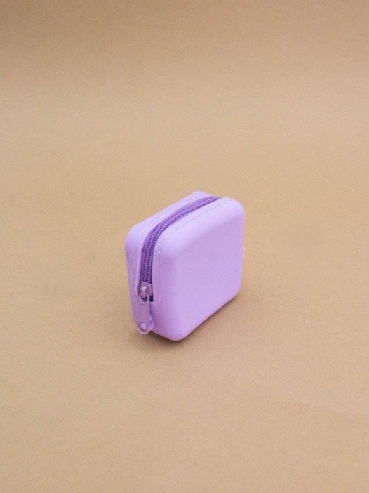 Кошелек силиконовый фиолетовый 6*6 см 