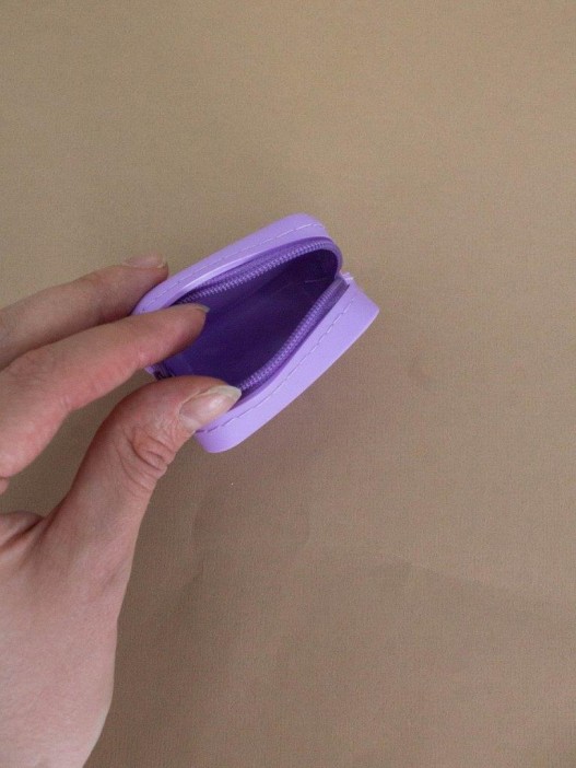 Кошелек силиконовый фиолетовый 6*6 см 