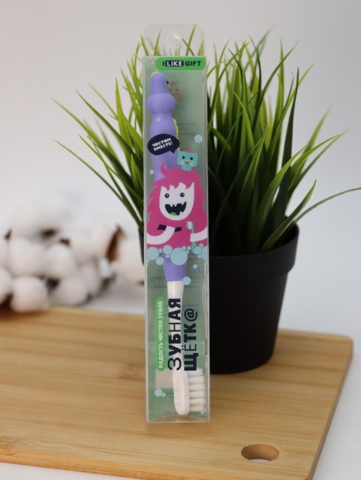 Зубная щётка для взрослых iLikeGift &quot;Birdie bite&quot;, purple (19 см) 
