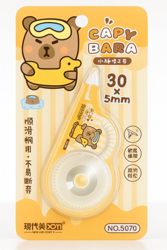 Корректор &quot;Capybara with duck&quot;, 30м*5мм, yellow 