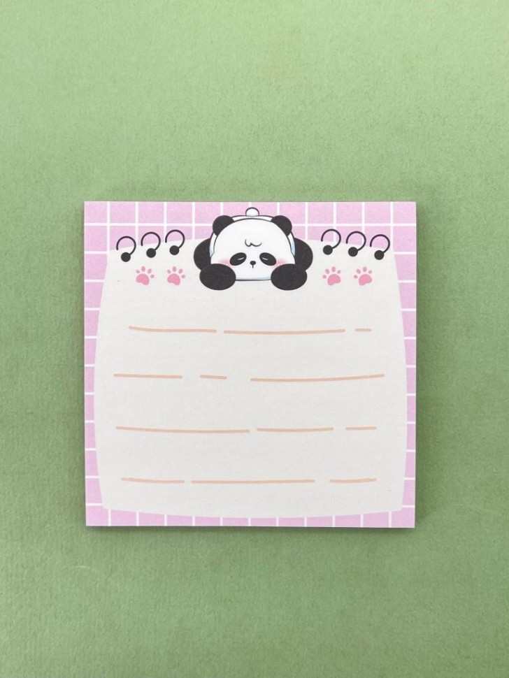 Блок стикер для записей "Panda", pink