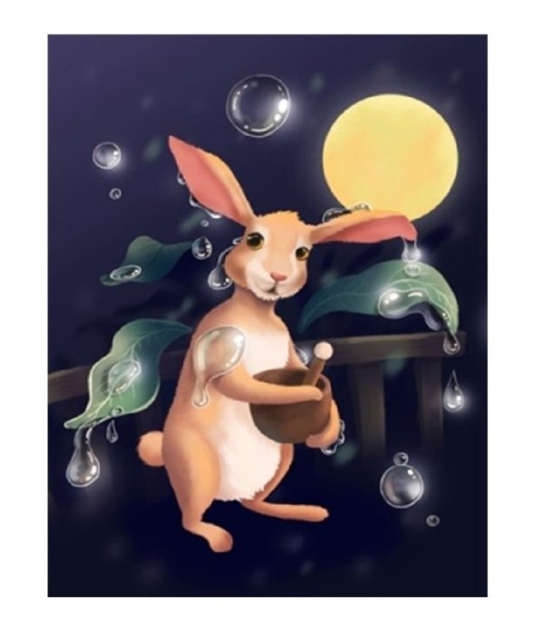 Алмазная мозаика без подрамника &quot;Заяц с пузырями&quot;, 15х20 см 