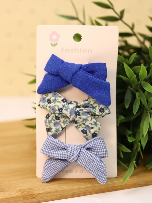 Набор заколок для волос &quot;Blue bows&quot;, 3 шт. в наборе 