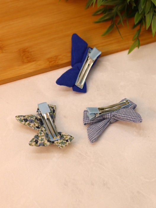 Набор заколок для волос &quot;Blue bows&quot;, 3 шт. в наборе 