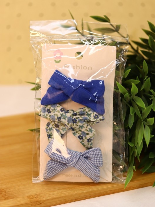 Набор заколок для волос &quot;Blue bows&quot;, 3 шт. в наборе 