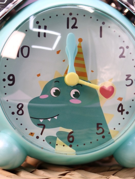 Часы-будильник «Chiming silver», dino green 