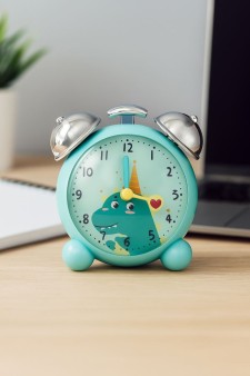 Часы-будильник «Chiming silver», dino green