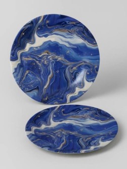 Набор бумажных тарелок 6 шт. "Смола синяя", (d=180 мм)